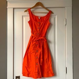 Orange 100% cotton button down dress